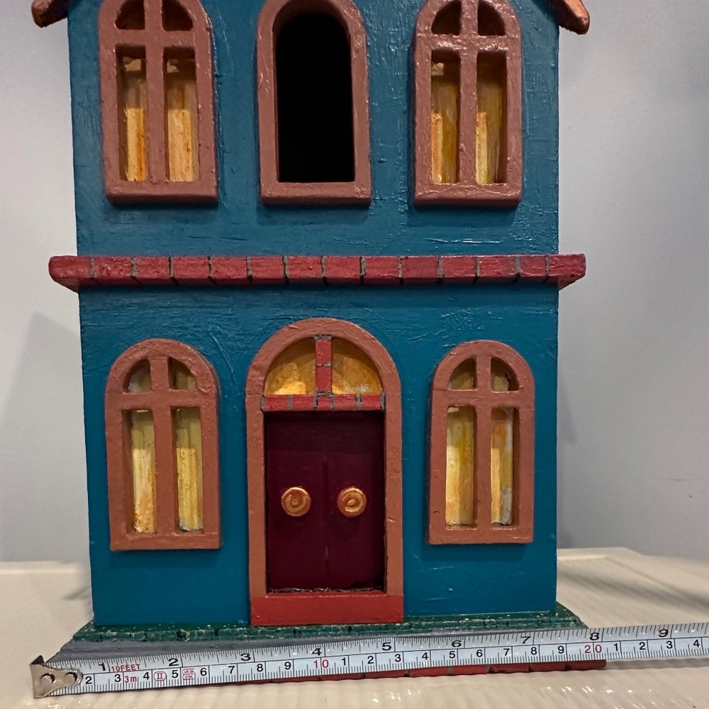 Multicolor Decorative Birdhouse – Bronze Roof, Lighting Accent, 14" Tall - Picture 10 of 11
